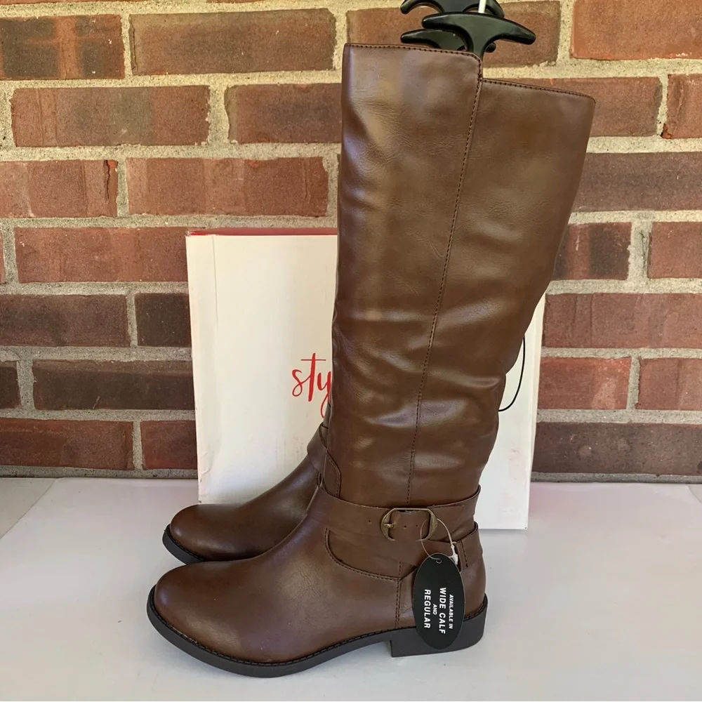 Style & Co Madixe Brown Knee High Riding Boots Women’s Size US 6 M - Picture 5 of 12